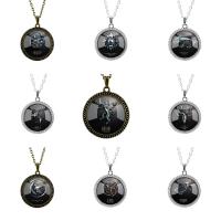 Time Gem Jewelry Necklace, Zinc Alloy, with Glass, fashion jewelry & Unisex 3.2cm 2.5cm    70cm 