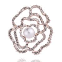 Zinc Alloy Jewelry Brooch, Rose, fashion jewelry & for woman & with rhinestone 