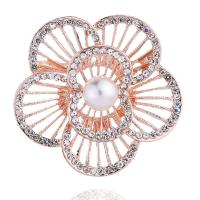 Zinc Alloy Jewelry Brooch, Flower, fashion jewelry & for woman & with rhinestone 