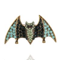 Zinc Alloy Jewelry Brooch, Bat, fashion jewelry & Unisex & with rhinestone 