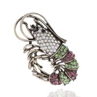 Zinc Alloy Jewelry Brooch, Lobster, fashion jewelry & Unisex & with rhinestone 