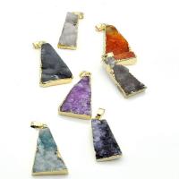 Ice Quartz Agate Pendants, plated, random style & fashion jewelry & DIY, mixed colors 