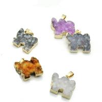 Ice Quartz Agate Pendants, plated, random style & fashion jewelry & DIY, mixed colors 