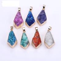 Ice Quartz Agate Pendants, plated, random style & fashion jewelry & DIY, mixed colors 