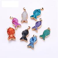 Ice Quartz Agate Pendants, plated, random style & fashion jewelry & DIY, mixed colors 