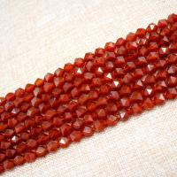 Natural Red Agate Beads, polished, DIY & faceted, red 