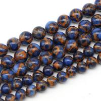 Cloisonne Stone Beads, Round, fashion jewelry & DIY blue and yellow 