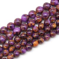 Cloisonne Stone Beads, Round, fashion jewelry & DIY purple camouflage 