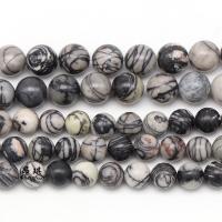 Network Stone Beads, Round, fashion jewelry & DIY black 