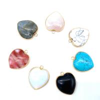 Gemstone Pendantifs en laiton, avec Pierre naturelle, Placage, bijoux de mode & DIY, plus de couleurs à choisir, 24mm, Vendu par PC