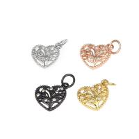 Cubic Zirconia Micro Pave Brass Pendant, Heart, plated, micro pave cubic zirconia nickel, lead & cadmium free Approx 