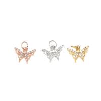 Cubic Zirconia Micro Pave Brass Pendant, Butterfly, plated, micro pave cubic zirconia nickel, lead & cadmium free Approx 