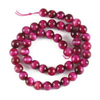 Tiger Eye Beads, Round, polished, DIY fuchsia 