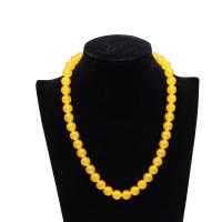 Edelstein Halsketten, Yellow Chalcedon, mit Messing, rund, Modeschmuck & DIY & verschiedene Größen vorhanden, gelb, 48CM, verkauft von Strang