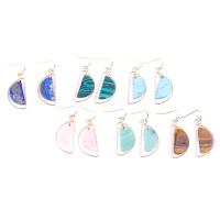 Gemstone Drop Earring, Brass, with Natural Stone, plated, fashion jewelry & for woman 