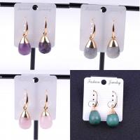 Gemstone Drop Earring, Brass, with Natural Stone, plated, fashion jewelry & for woman 