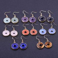 Gemstone Drop Earring, Brass, with Natural Stone, plated, fashion jewelry & for woman 