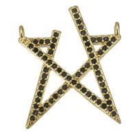 Cubic Zirconia Micro Pave Brass Connector, Star, fashion jewelry & micro pave cubic zirconia & for woman, gold Approx 1.5mm 