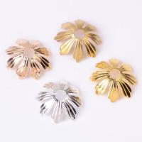 Brass Bead Cap, Flower, plated, DIY 