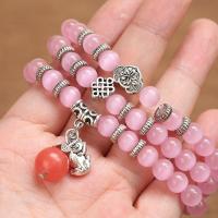 Quartz Bracelets, Rose Quartz, plated, fashion jewelry & for woman 