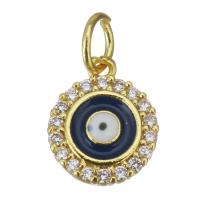 Mode Evil Eye Pendentif, laiton, bijoux de mode & pour femme & avec strass, Or Environ 3.5mm, Vendu par PC