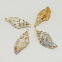 Trompette Shell pendentif en laiton, coquille de trompette, avec alliage de zinc, conque, Placage de couleur d'or, DIY, 40-50mm, Vendu par PC