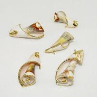 Trompette Shell pendentif en laiton, coquille de trompette, avec alliage de zinc, Placage de couleur d'or, DIY, 30-50mm, Vendu par PC