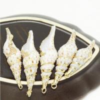 Trompette Shell pendentif en laiton, coquille de trompette, avec alliage de zinc, conque, Placage de couleur d'or, DIY, 40-60mm, Vendu par PC