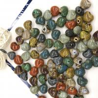 Speckled Porcelain Beads, Heart, glazed, DIY 