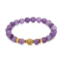 Quartz Bracelets, Zinc Alloy, with Amethyst, plated, fashion jewelry & Unisex 