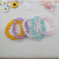 Quartz Bracelets, Crackle Quartz, plated, fashion jewelry & elastic, multi-colored 