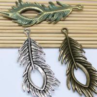 Zinc Alloy Feather Pendants, plated, fashion jewelry & DIY 