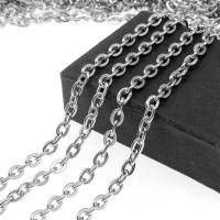 Stainless Steel Oval Chain, electrolyzation, machine polishing Approx 