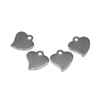 Stainless Steel Heart Pendants, silver color plated 