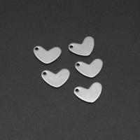 Stainless Steel Heart Pendants, silver color plated Approx 