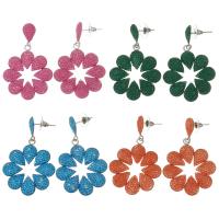 Boucle d'oreille de zinc alliage strass goutte, argile, avec alliage de zinc, fleur, pour femme, plus de couleurs à choisir, 57mm Vendu par paire