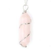 Natural Quartz Pendants, Zinc Alloy, with Quartz & Clear Quartz, DIY 