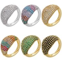 Cubic Zirconia Micro Pave Brass Finger Ring, plated, micro pave cubic zirconia & for woman 