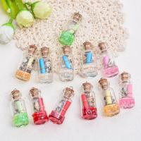 Glass Bottle Pendant, with Shell & Rhinestone, epoxy gel, DIY 