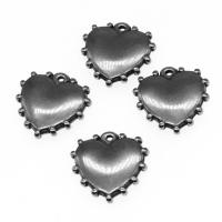 Stainless Steel Heart Pendants, silver color plated 