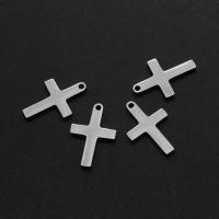 Stainless Steel Cross Pendants, silver color plated 