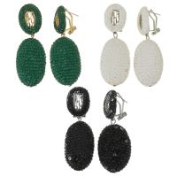 Boucle d'oreille de zinc alliage strass goutte, argile, avec alliage de zinc, pour femme, plus de couleurs à choisir, 56mm Vendu par paire