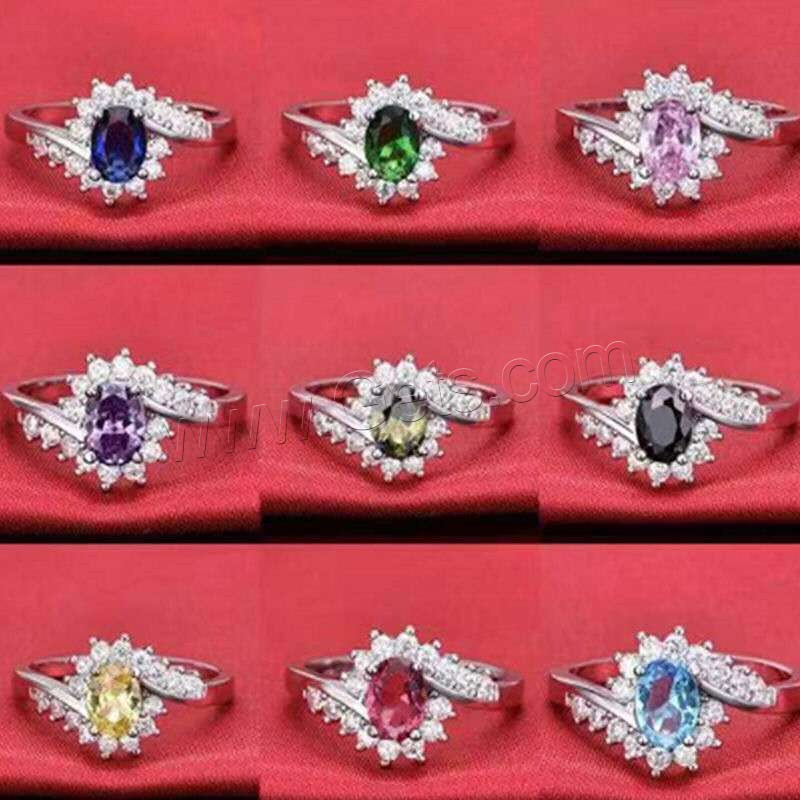 Zinc Alloy Finger Ring, different size for choice & micro pave cubic zirconia & for woman, more colors for choice, Sold By PC