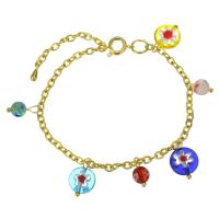 Evil Eye Lampwork Bracelets, Brass, fashion jewelry & for woman 3mm .5 Inch 