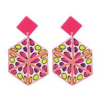 Acrylic Dangle Earring, Zinc Alloy, with Acrylic, fashion jewelry & for woman 