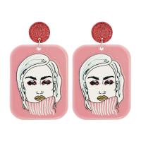 Acrylic Dangle Earring, Zinc Alloy, fashion jewelry & for woman 