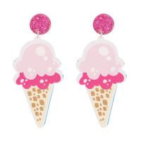 Acrylic Drop Earring, Zinc Alloy, with Acrylic, Ice Cream, fashion jewelry & for woman 