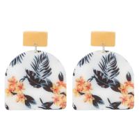 Acrylic Dangle Earring, Zinc Alloy, with Acetate, fashion jewelry & for woman 