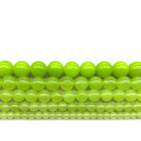 Green Calcedony Beads, Round, polished, DIY green 