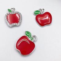 Zinc Alloy Enamel Pendants, with Rhinestone, plated, fashion jewelry & DIY 